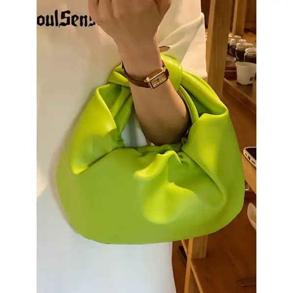 Bowknot Pleated Solid Handbag Accessories