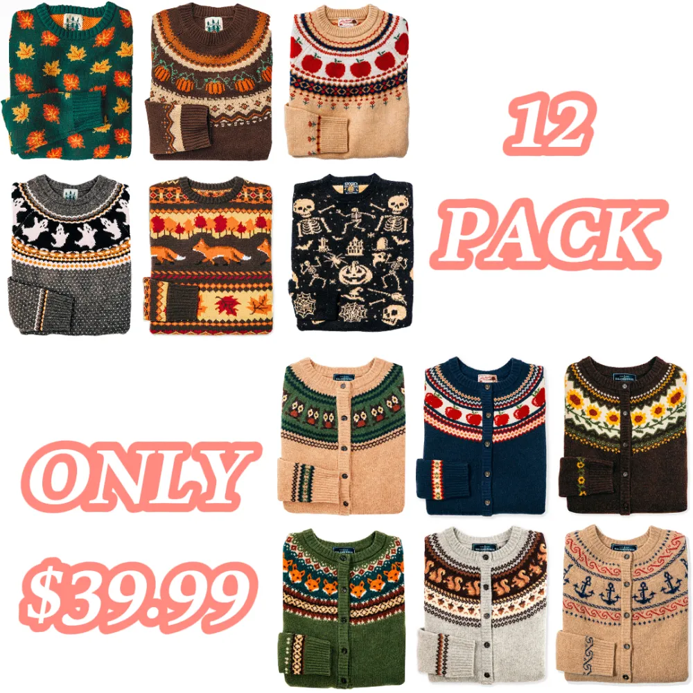 Women's Casual Round Neck Jacquard Sweater/Cardigan🎃Fitted Knit Pullover for Fall & Winter