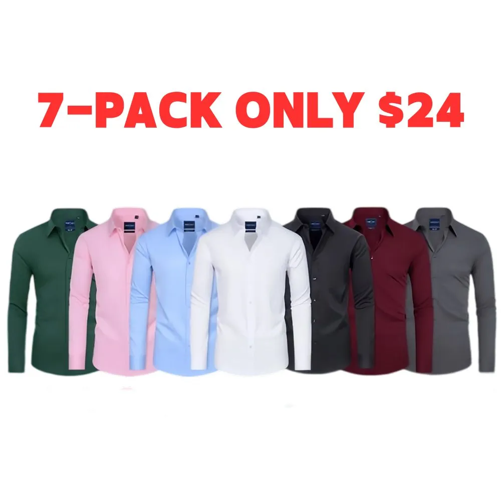 Men‘s Stain Sheild Dress Shirts  Slim Fit Mens Dress Shirts Long Sleeve Button Down Shirt Men Shirts