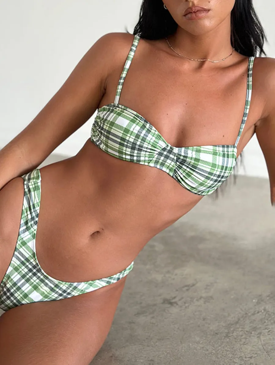 Green Tartan Bikini Bottom