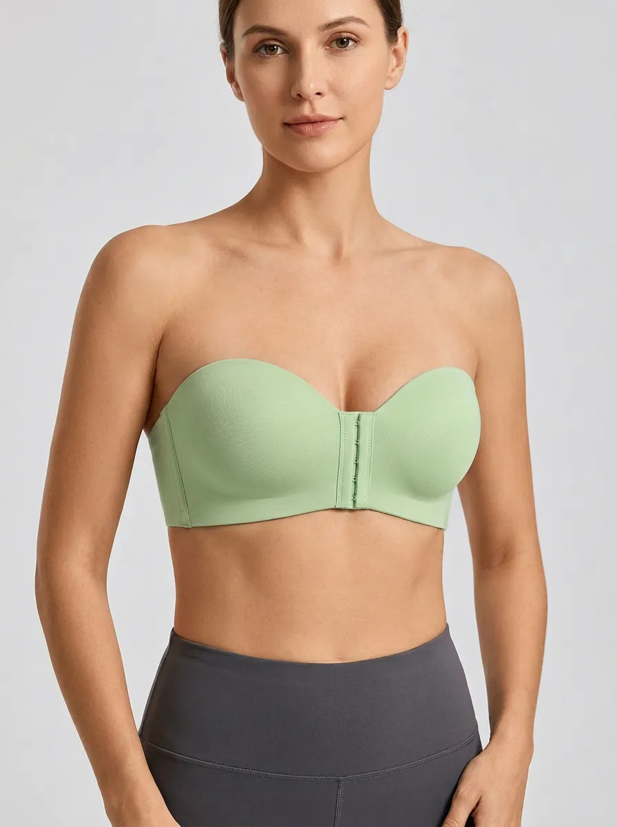 Women's Seamless Secure-Fit Front-Closure Strapless Bra