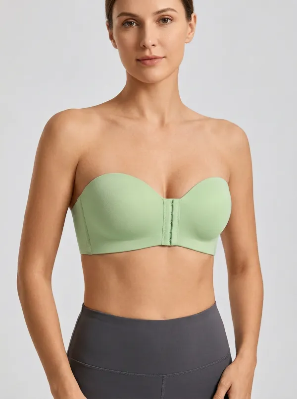 Women's Seamless Secure-Fit Front-Closure Strapless Bra