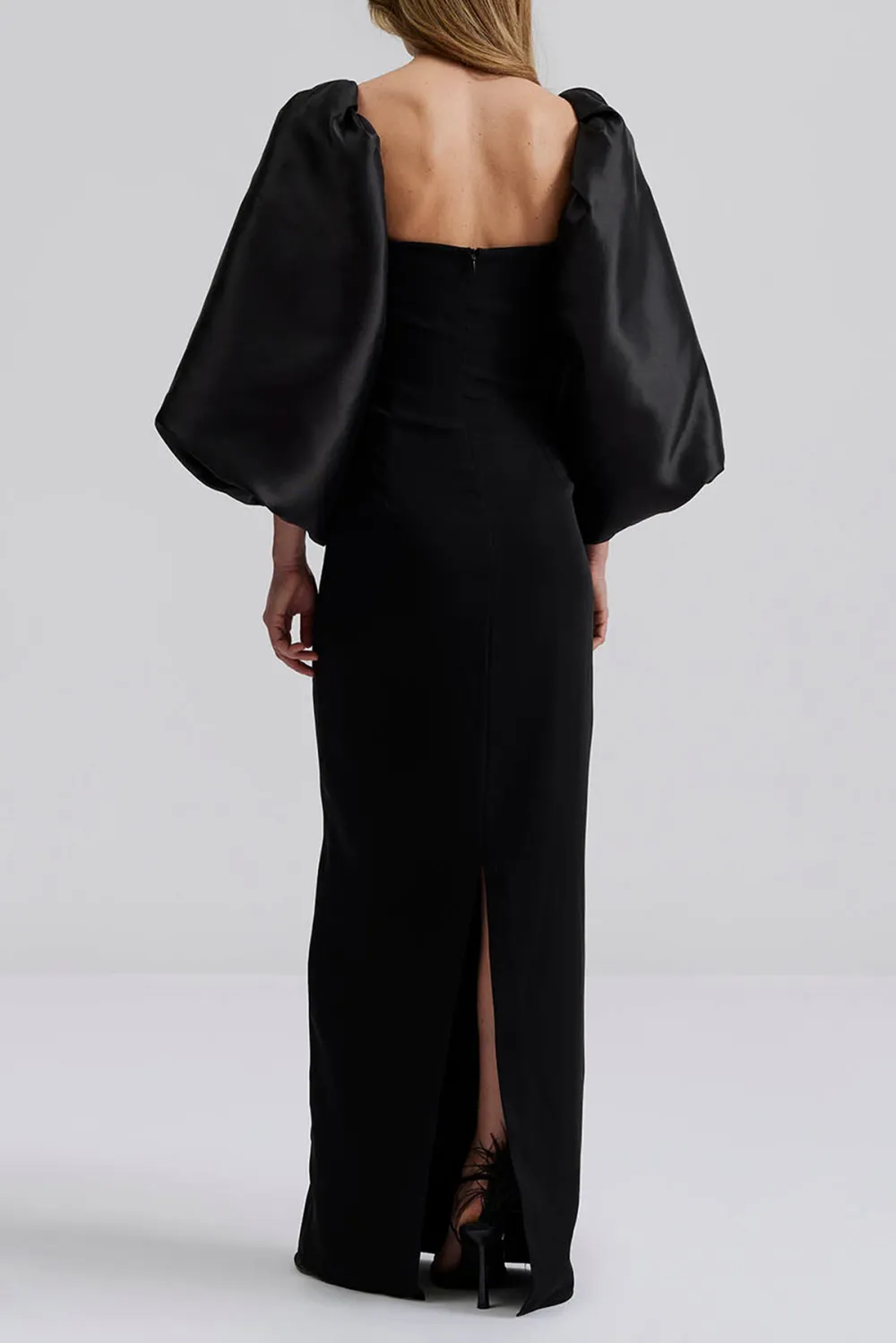 Puff Sleeve Square Neck Maxi Dress