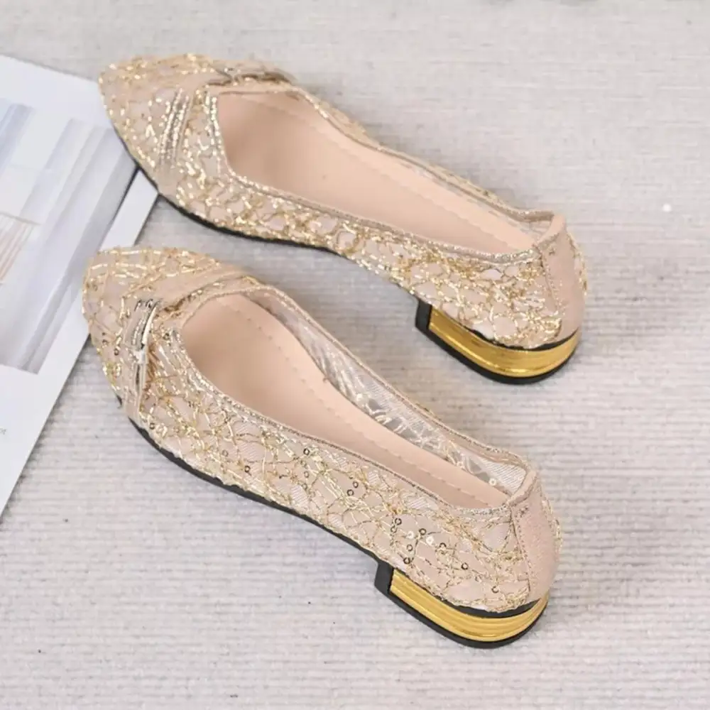 Pointed Toe Block Heel Loafers