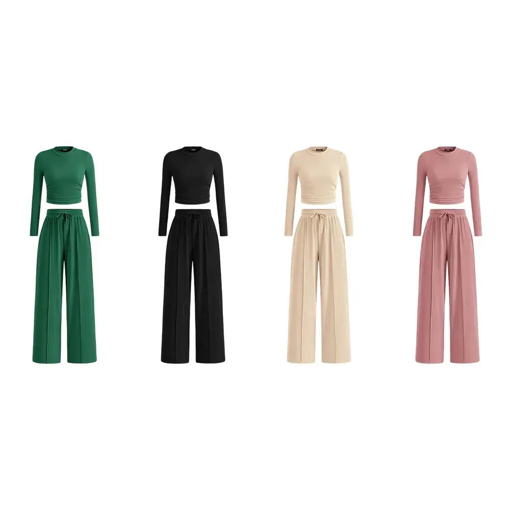 🔥Last Day 89% OFF🔥Women's Winter 2-Piece Set – Warm Top & Wide-Leg Pants