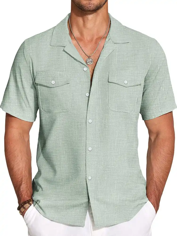 Casual Cuban Collar Summer Shirt Jeans