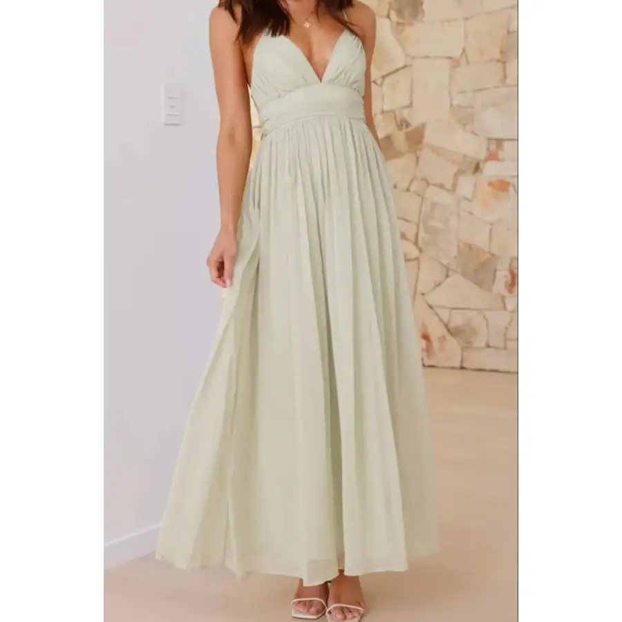Ruched V Neck Cami Dress