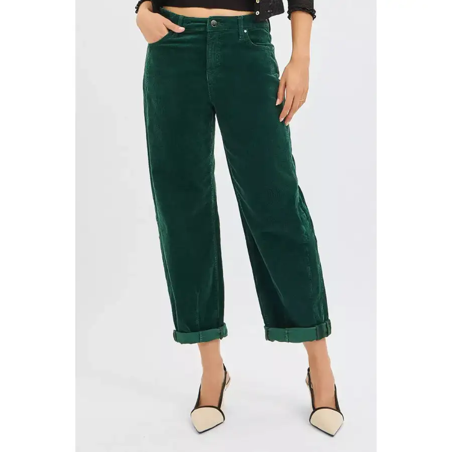 Classic Risen High Rise Crop Barrel Cordurory Pants