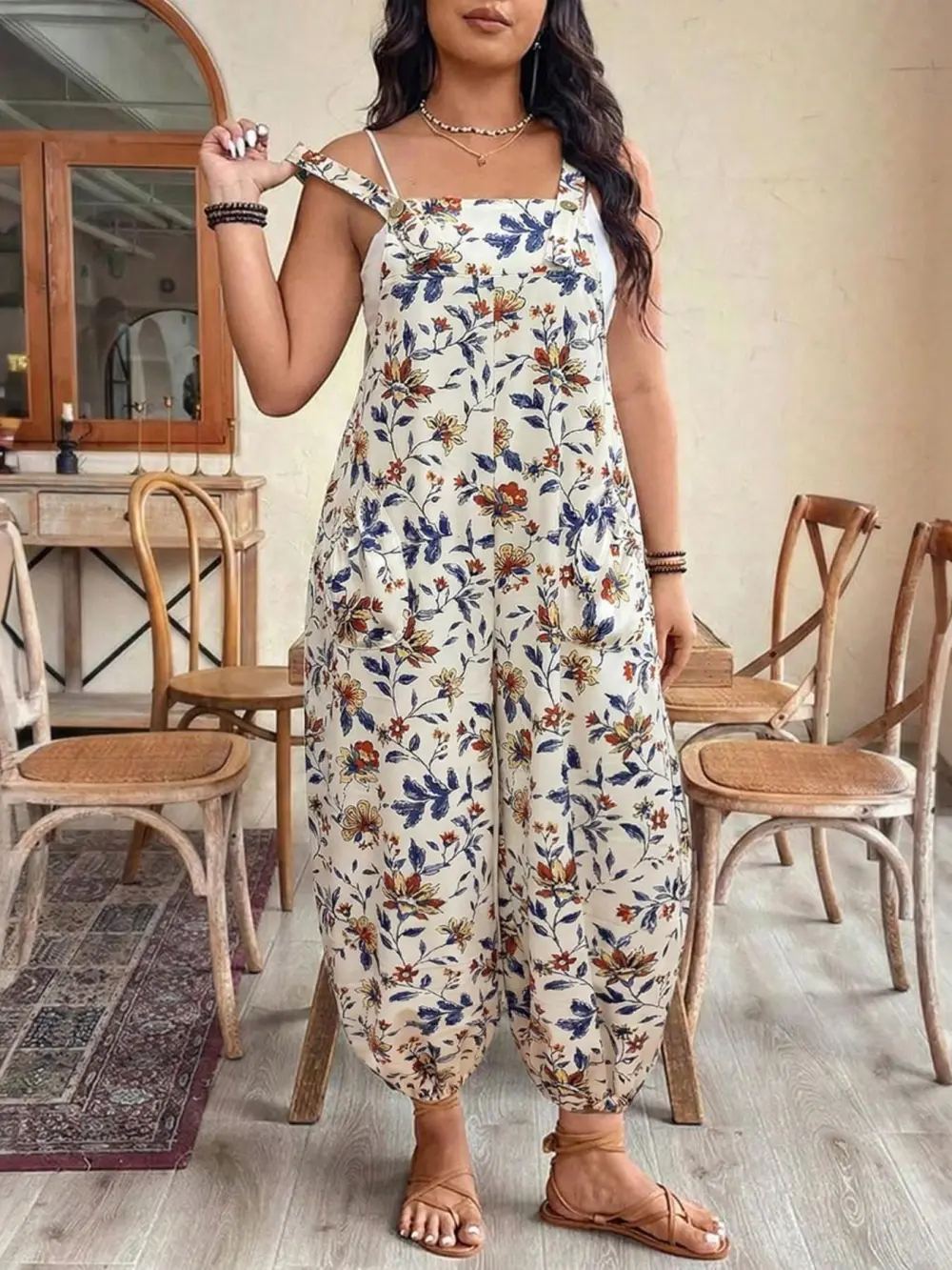 [Plus Size] Slim-Fit, Comfortable, Casual Sleeveless Jumpsuit