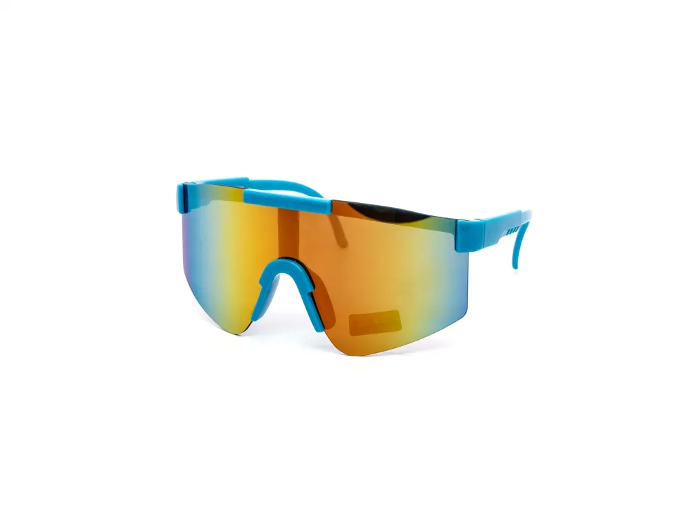 12-Pack Kids Oversized Sport Rimless Shield Burnt Mirror Sunglasses
