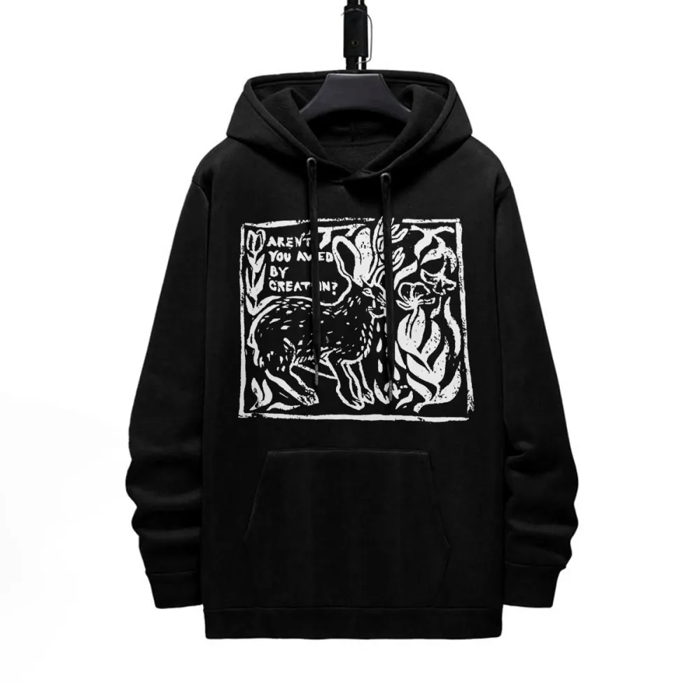 Arent You Awed By Creation Pattern Printed Hoodie