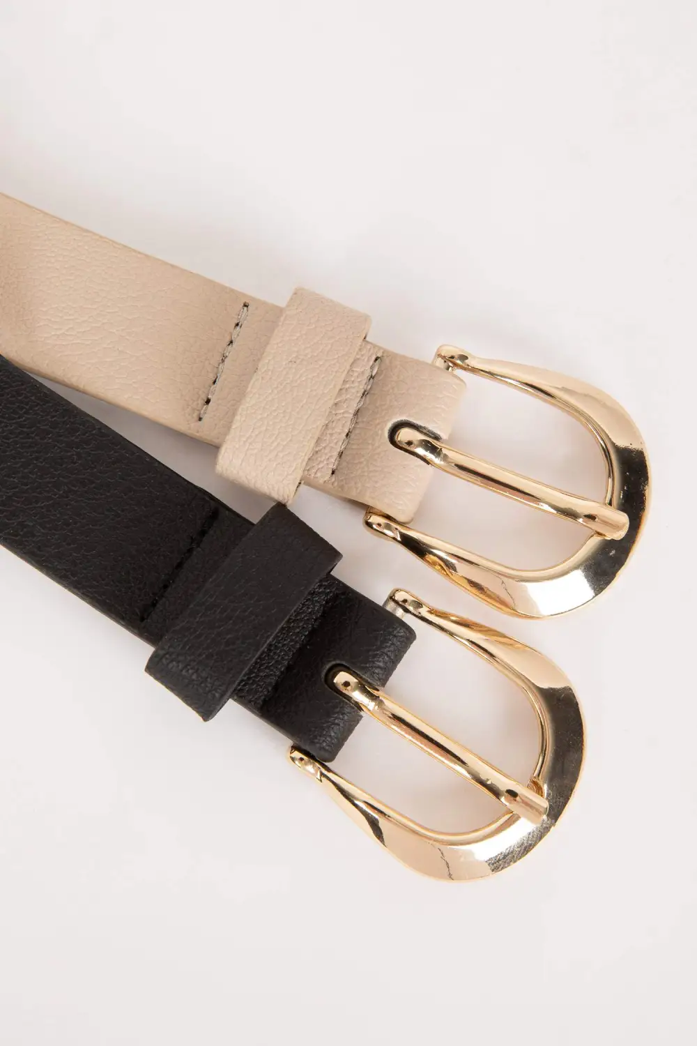 Two-Color Metal Imitation Leather Belt
