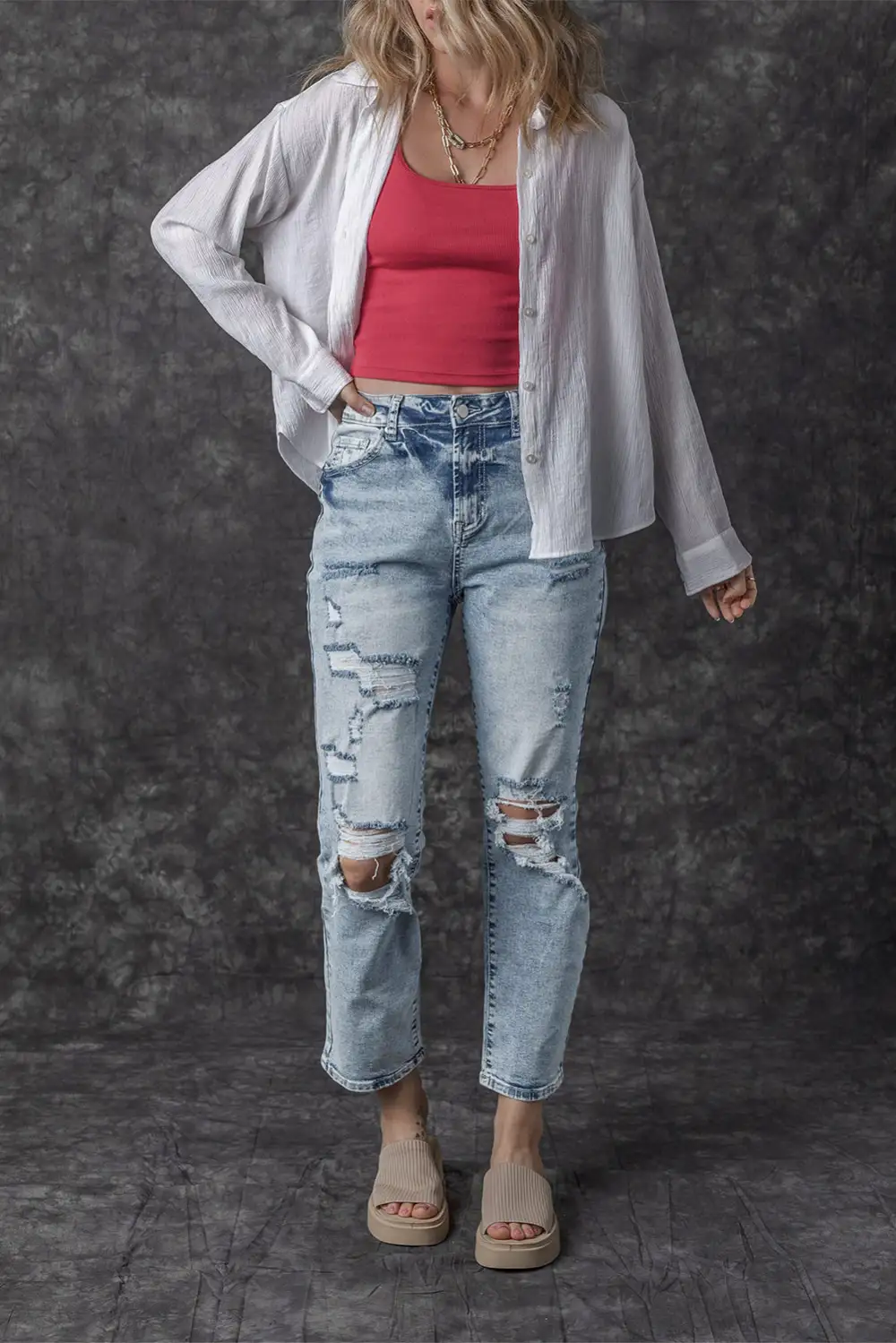 Airy Simple Denim Jeans