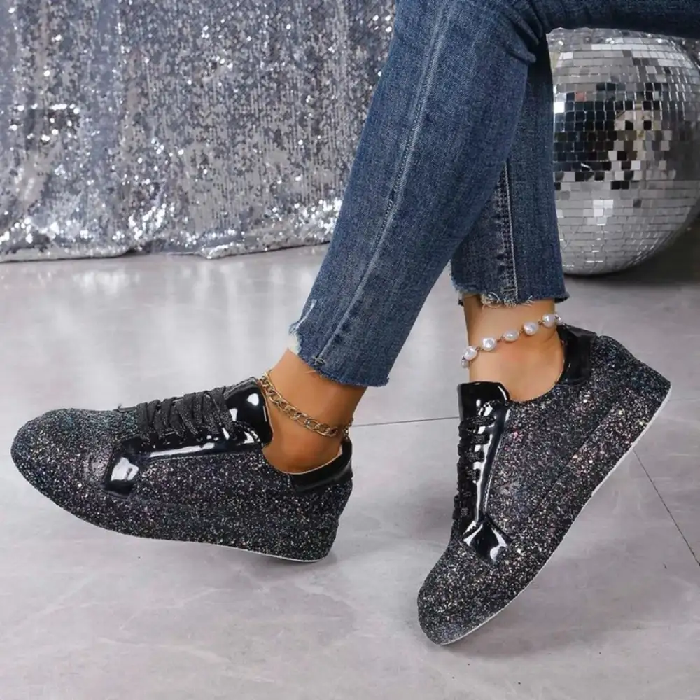 Sparkling Lace Up Sneakers
