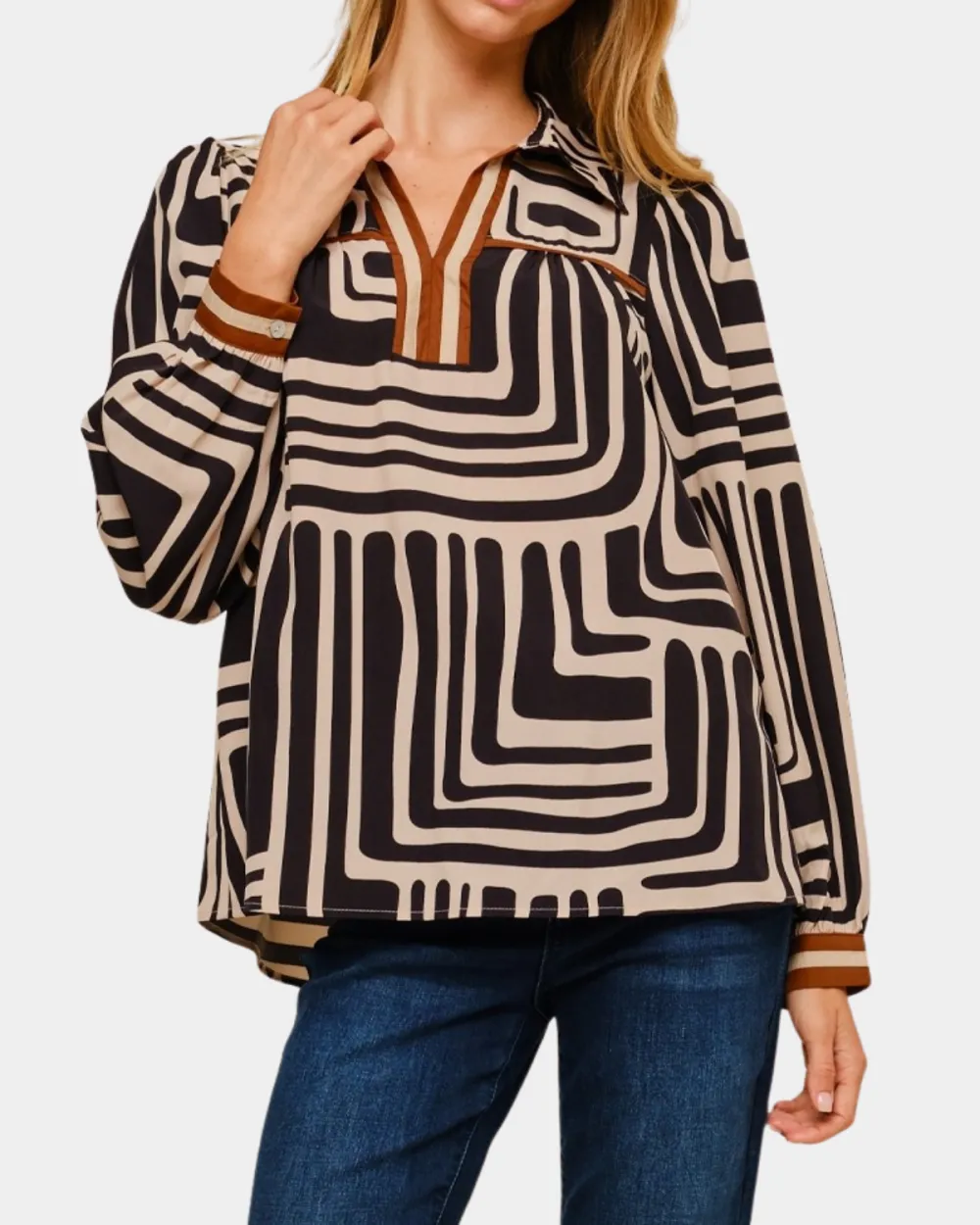Geo Print Blouse