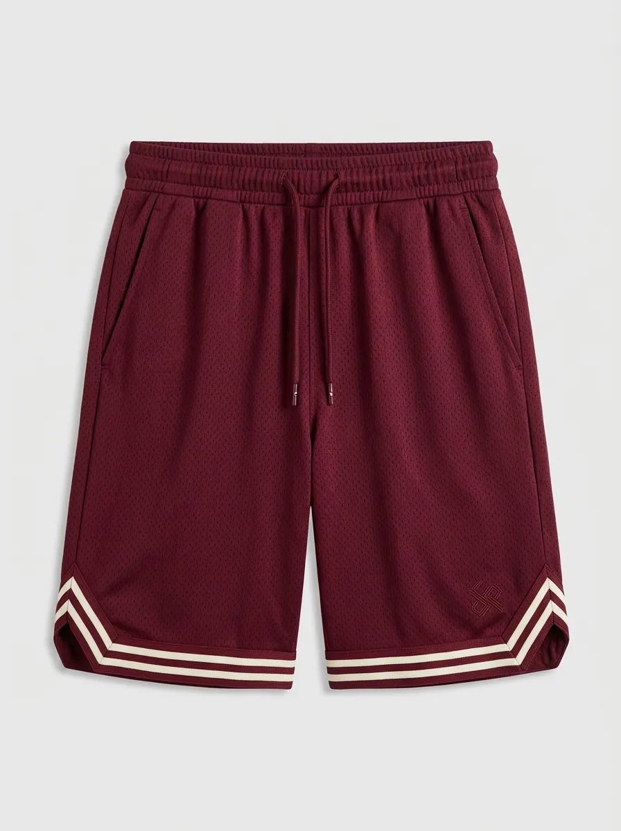 Modern Striped Detail Set Men's Basketball Shorts