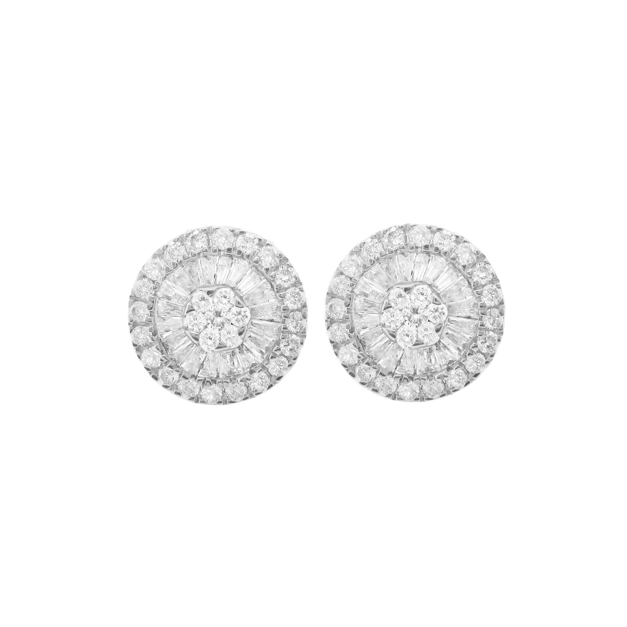 Statement Textured Gem Detail Stud Earrings
