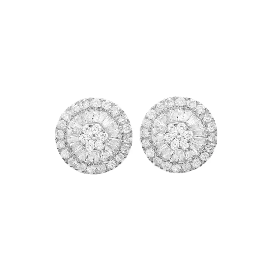 Statement Textured Gem Detail Stud Earrings