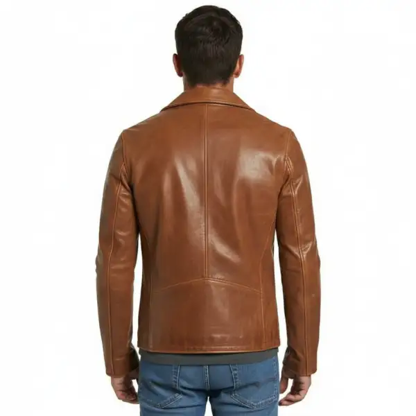 Tailored Leather Biker Motorcycle Jacket
