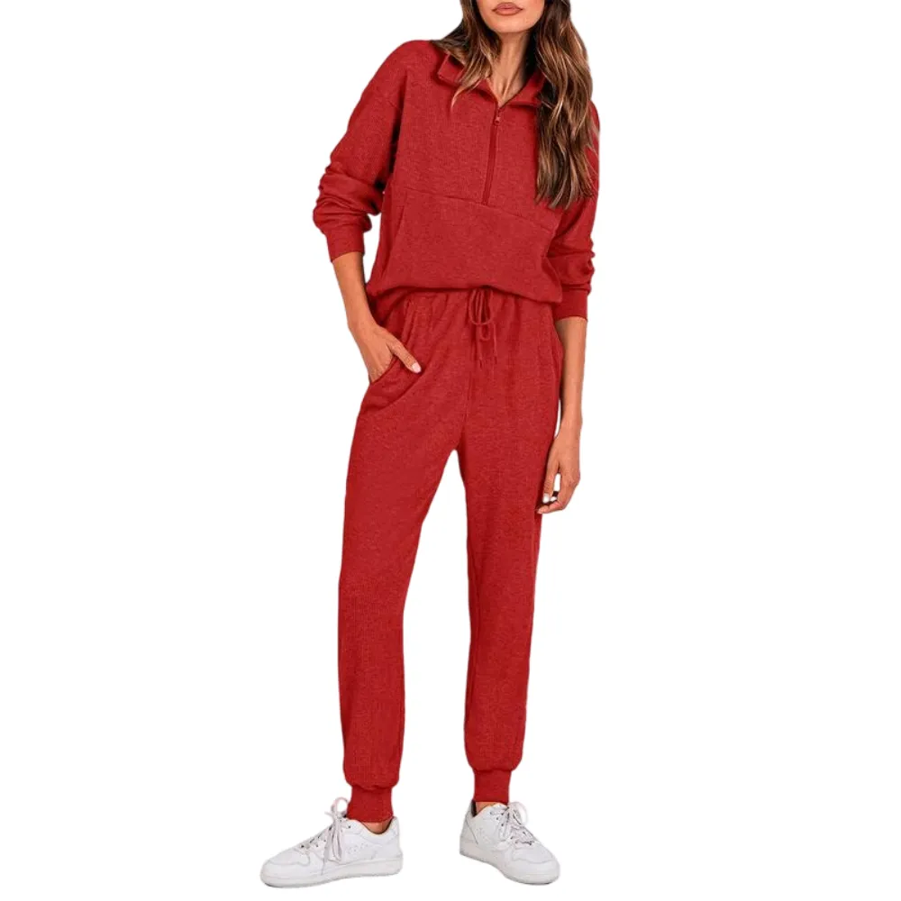 Women's Half Zip 2-Piece Sweatpants Set