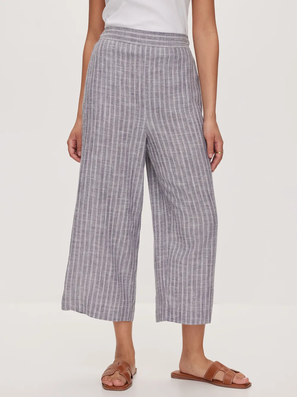 Daily White Stripe Culotte