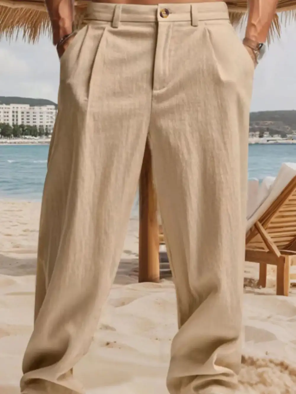 Men's Full Size Relaxed Fit Pleated Pants Plus