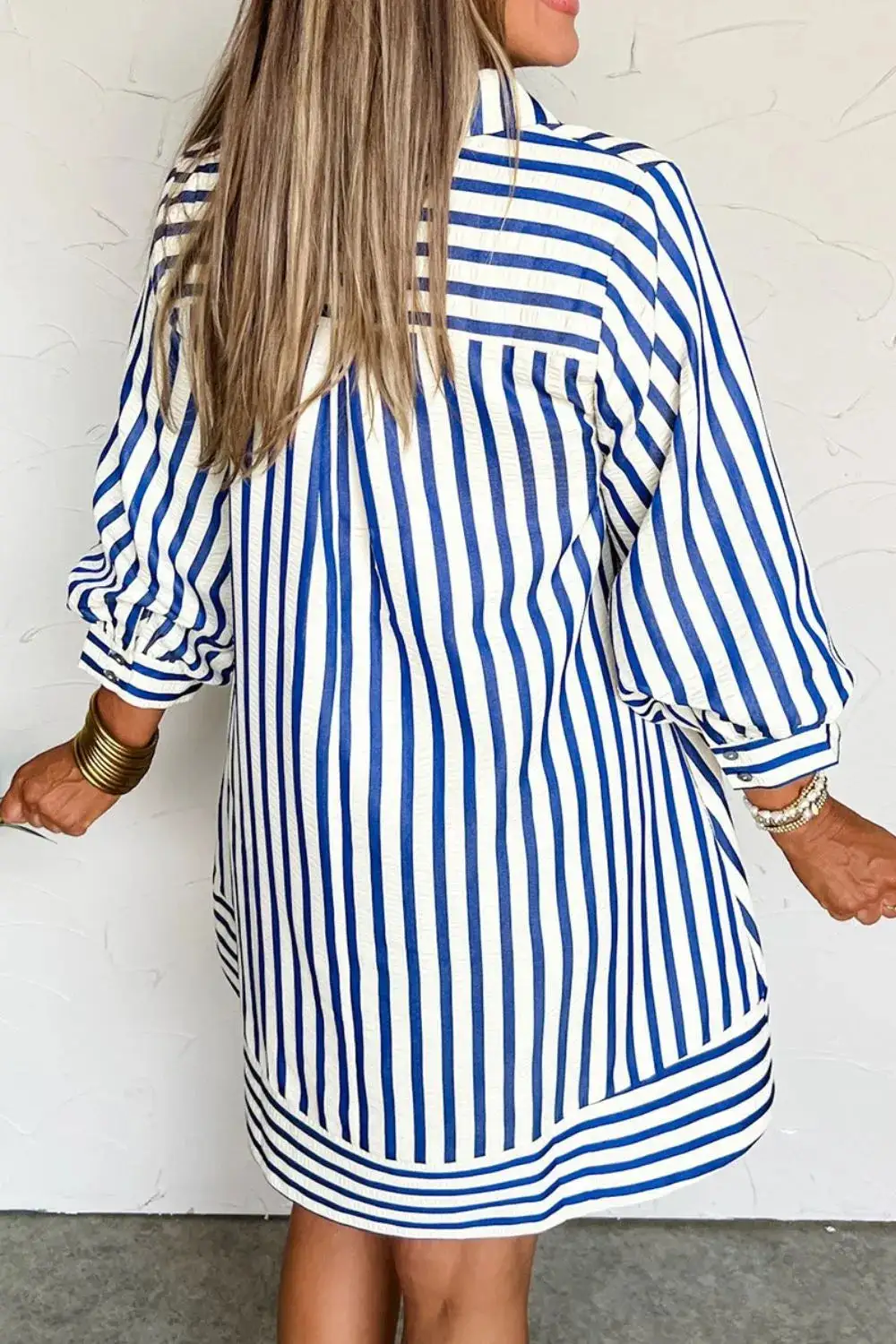 Striped Button Front Dress Casual