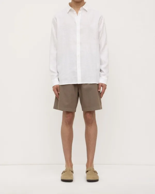 White Everyday Linen Button-Up Shirt