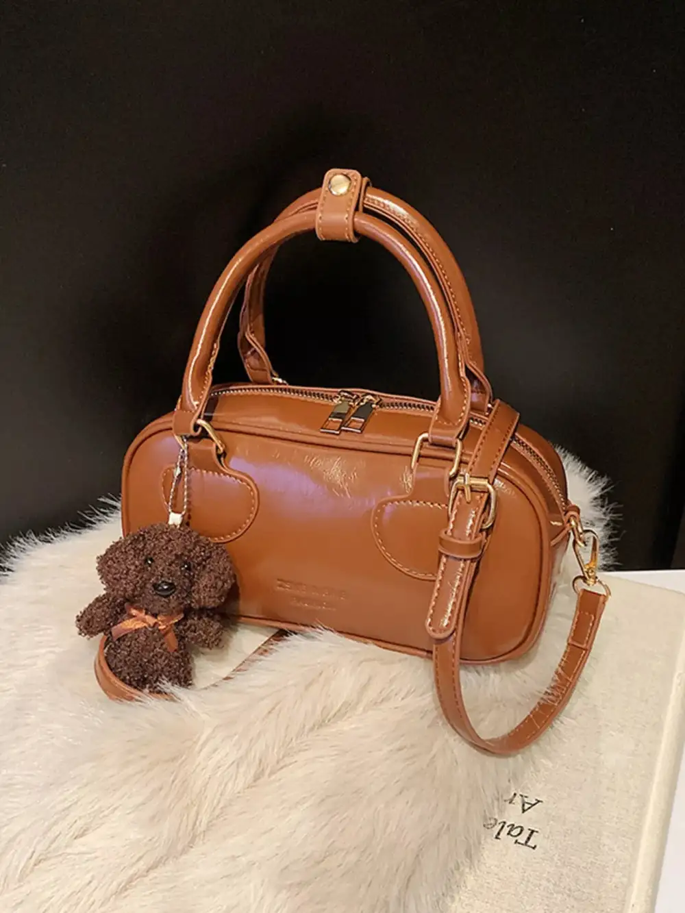 Vintage Style Crossbody Bag with Charm