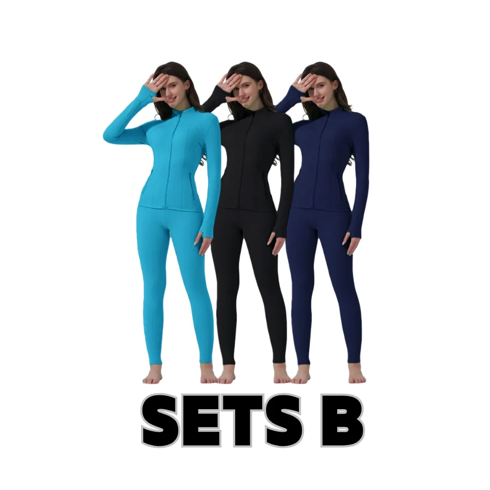 【Gold Zipper】Women's Sporty Tracksuit Set