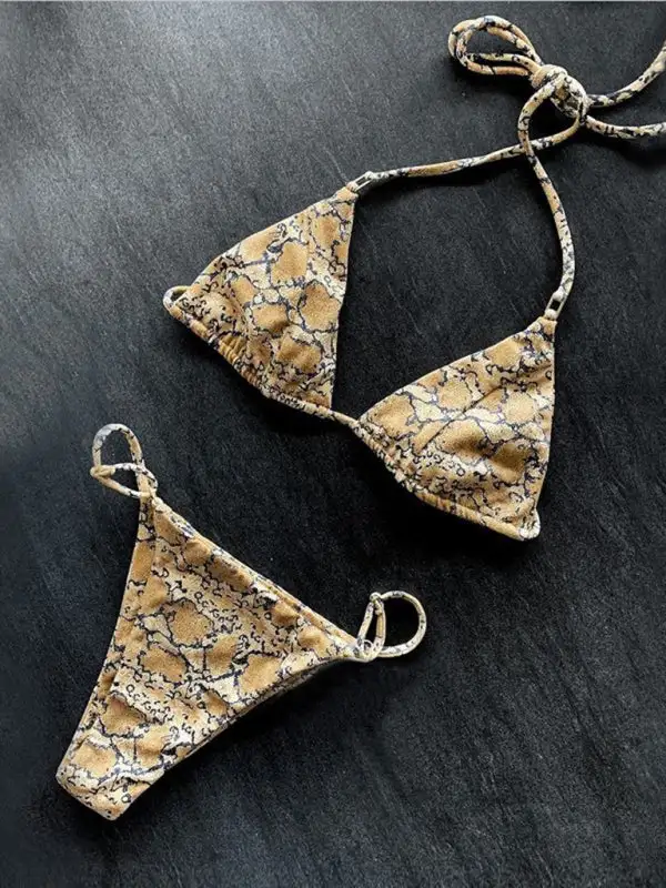 Three Point Split Bikini Top Swim Set