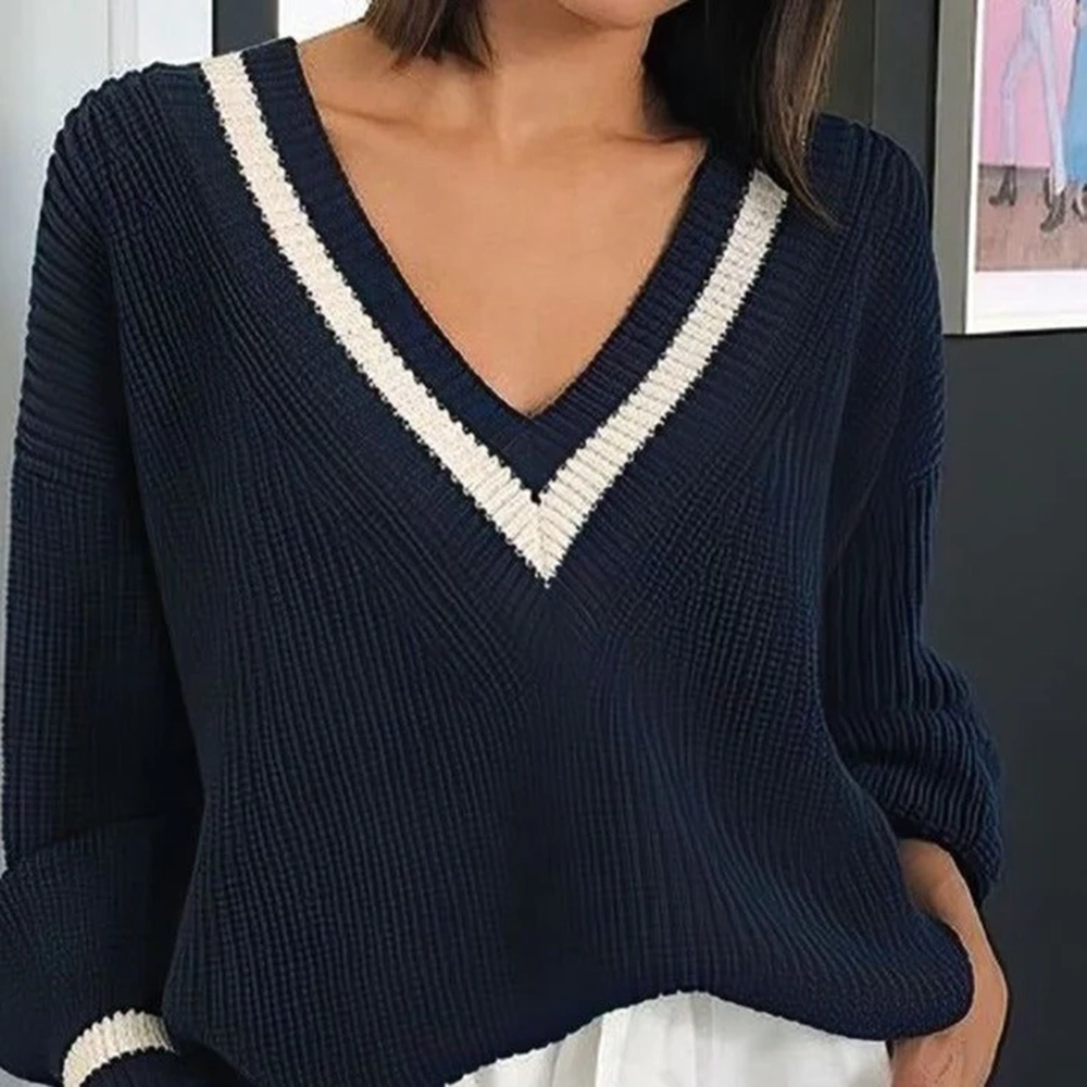 Oversized V-Neck Vintage Sweater