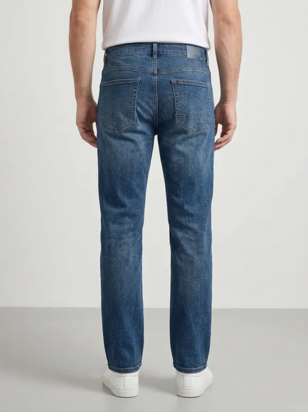 Straight Leg Geometric Graphic Casual Men's Loose Fit Jeans