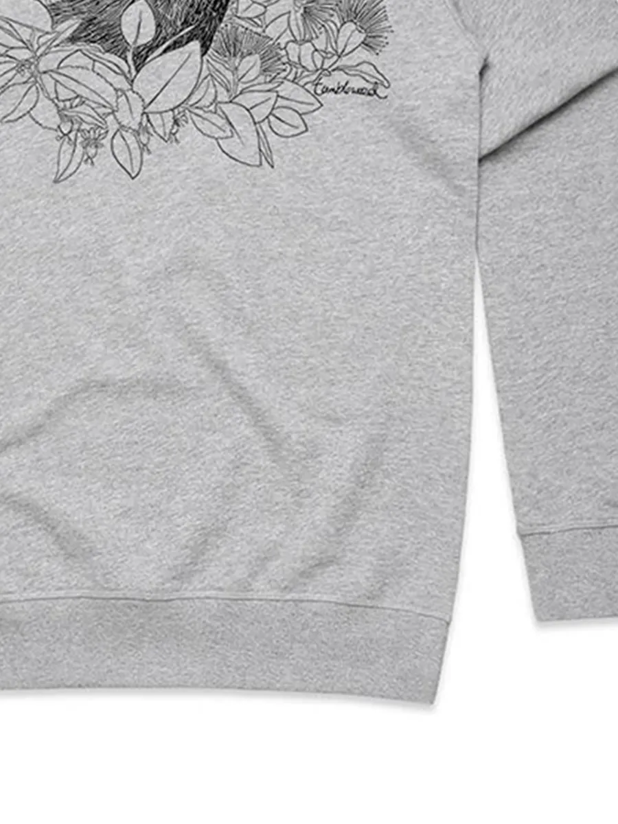 Simple bird and plant pattern versatile casual sports shirt