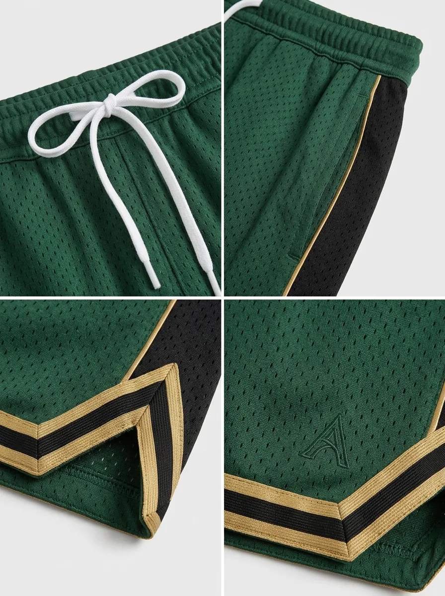 Versatile Striped Detail Mesh Detail Profile Men's Basketball Shorts