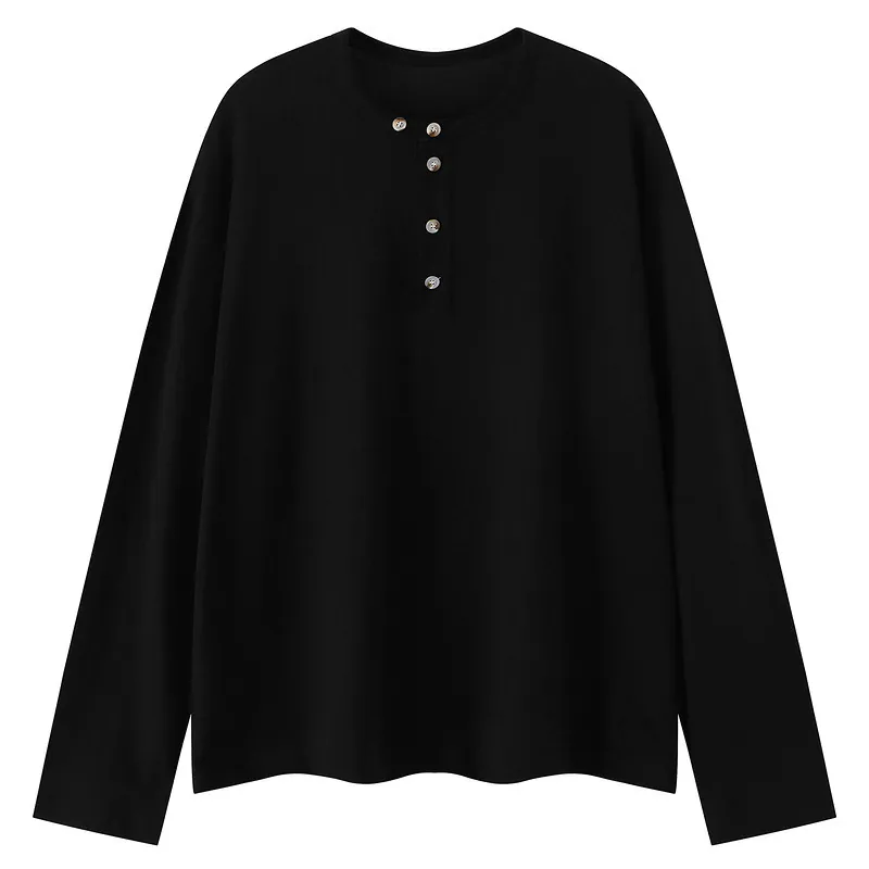 CleanFit Henry Collar Long Sleeve Tee