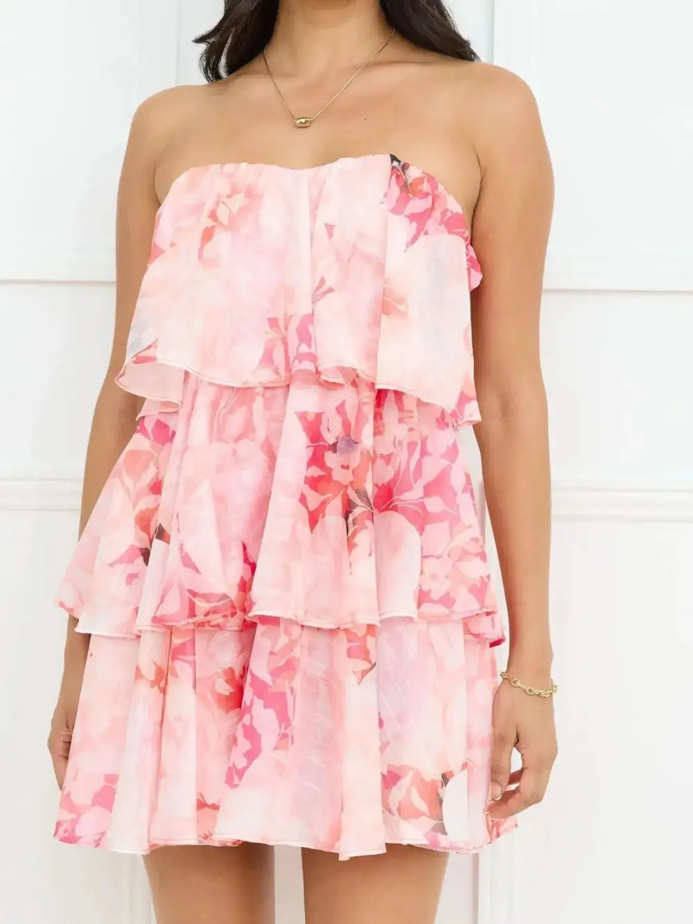 Printed Ruffle Dress Casual