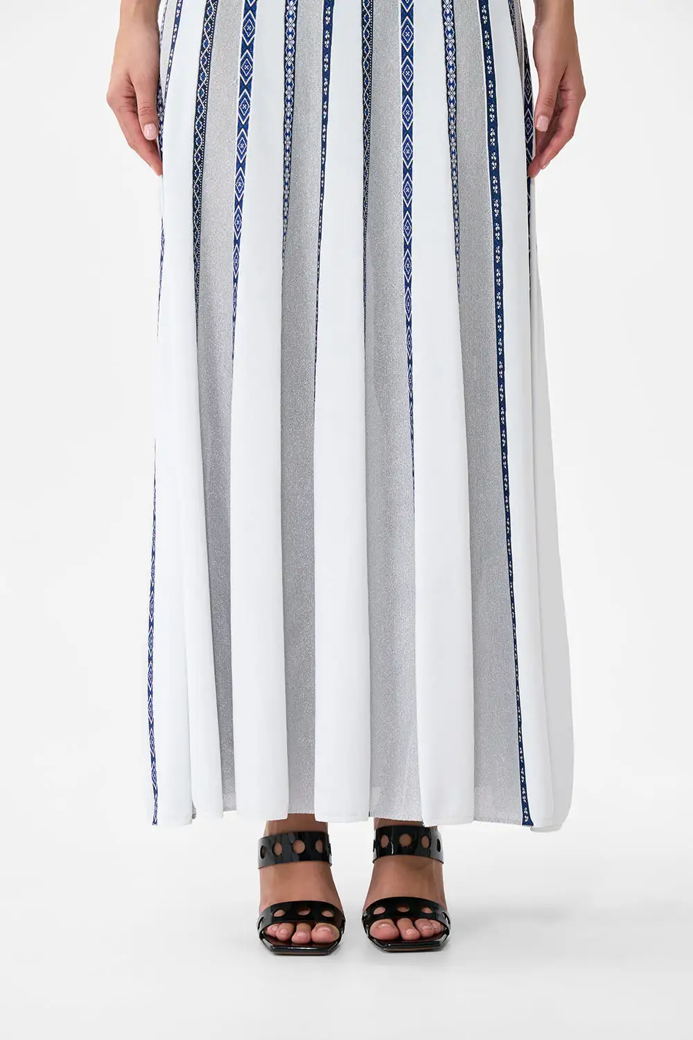 Halter Neck Knit Dress with Silk Tie
