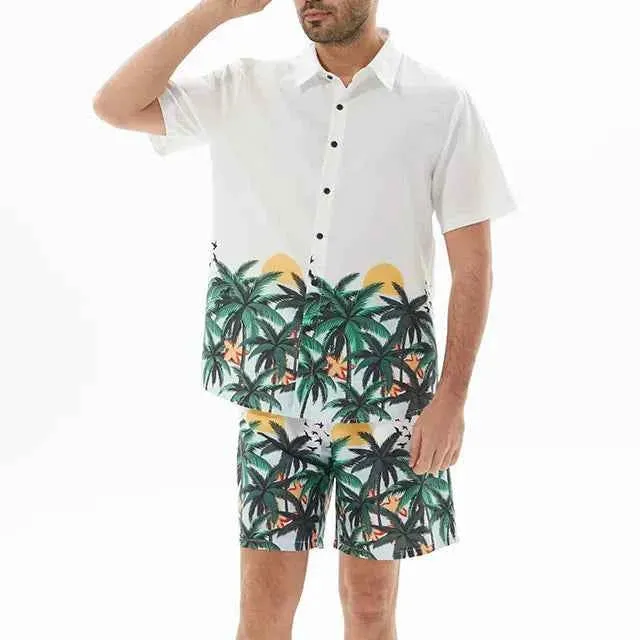 Everyday Printed Short Sleeve Shirt and Shorts Set