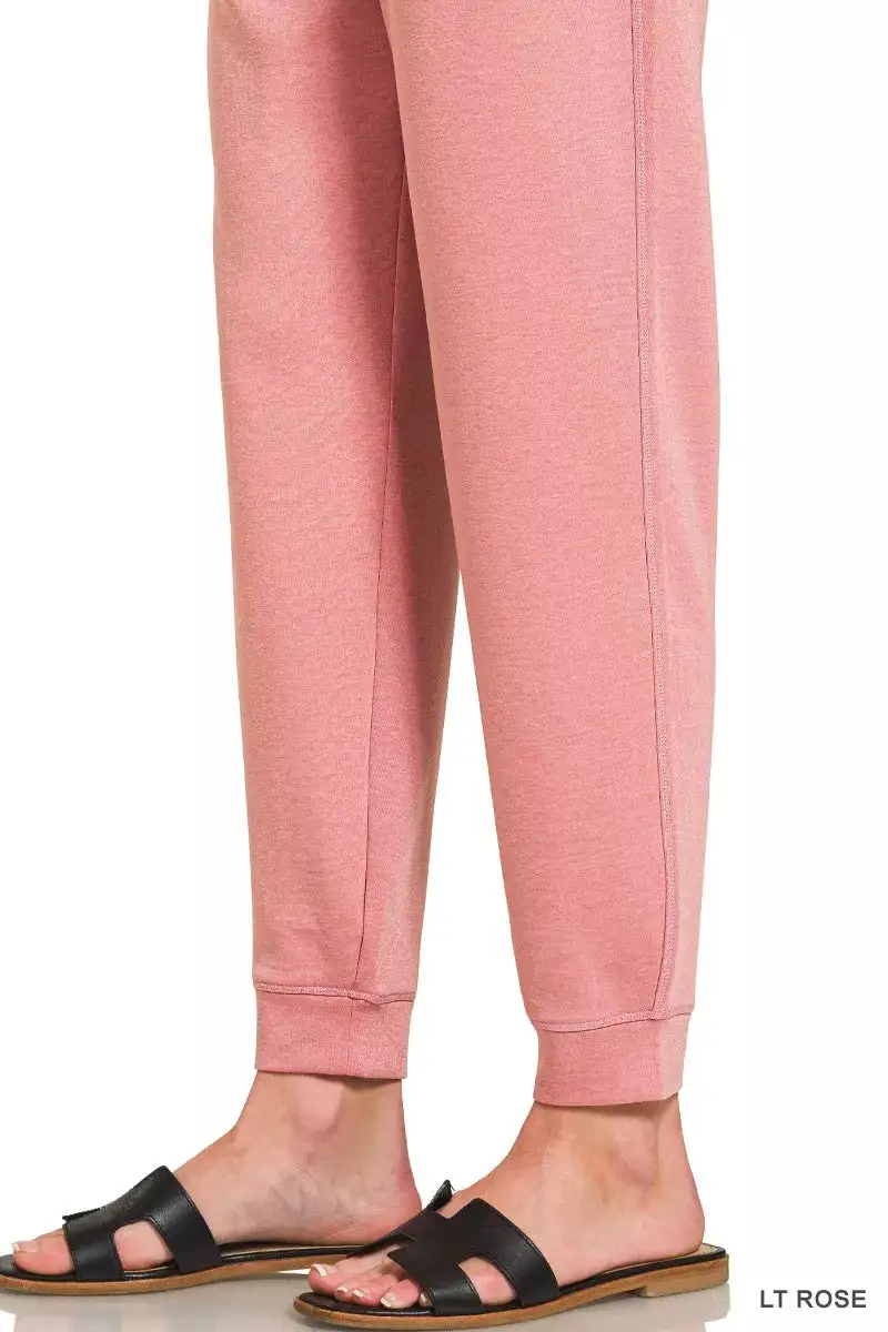 Drawstring Pocketed Scuba Jogger Pants