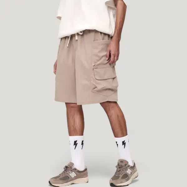 Drawstring Side-Pocket Men's Athletic Shorts