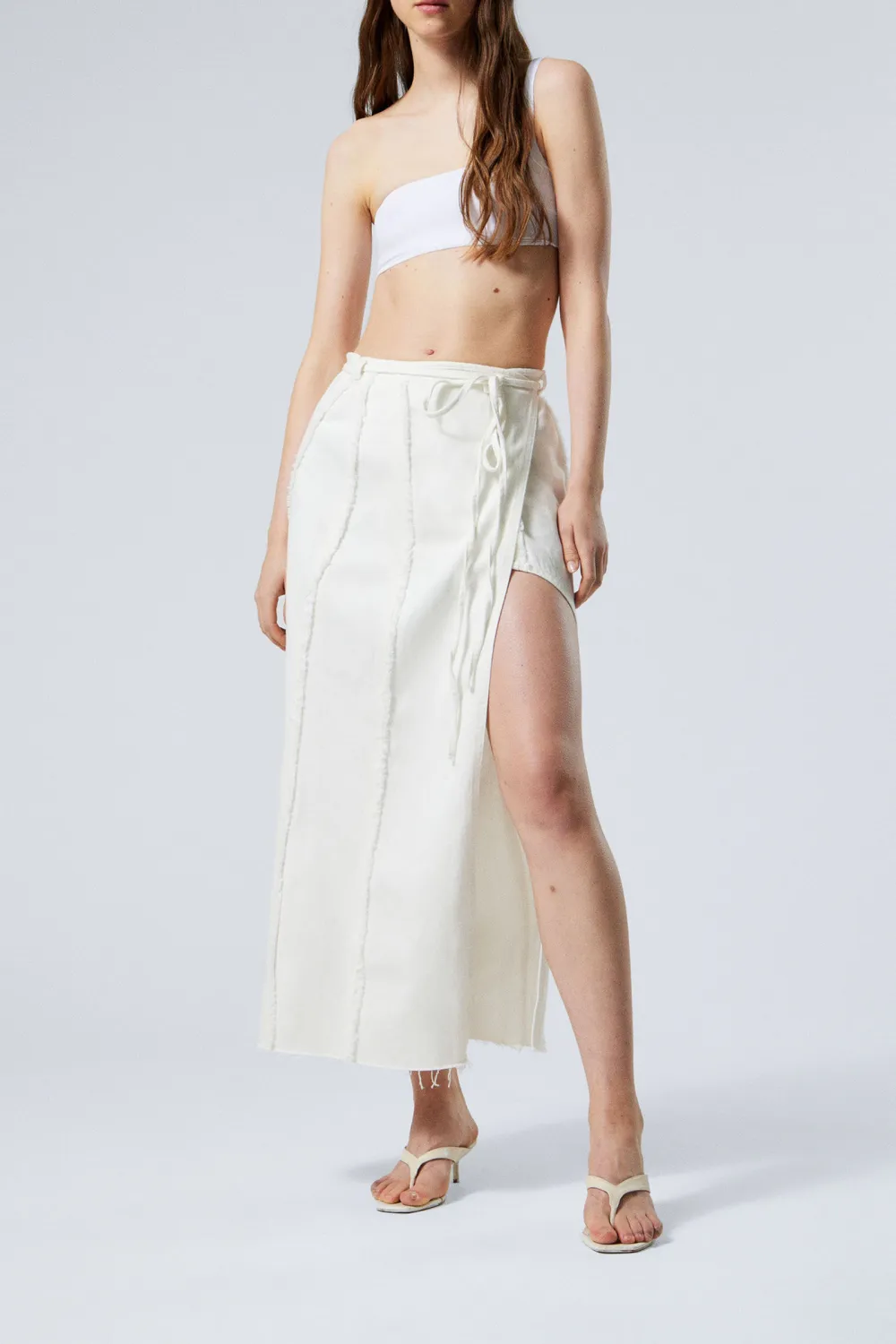 Tied Slit Maxi Skirt