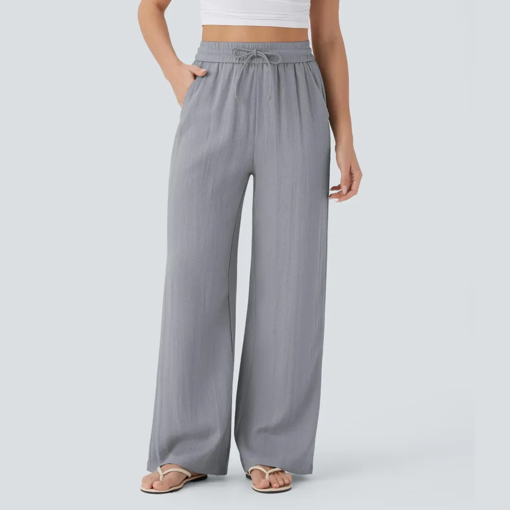 🔥Last Day: 14-Pack Only $35 🔥Women'S High-Waisted Linen Trousers
