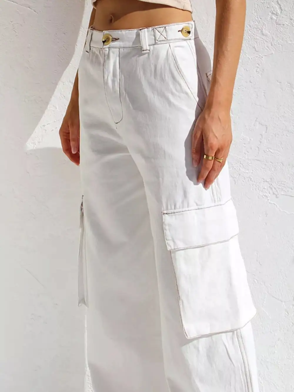 Polished High Waist Wide Leg Denim Jeans