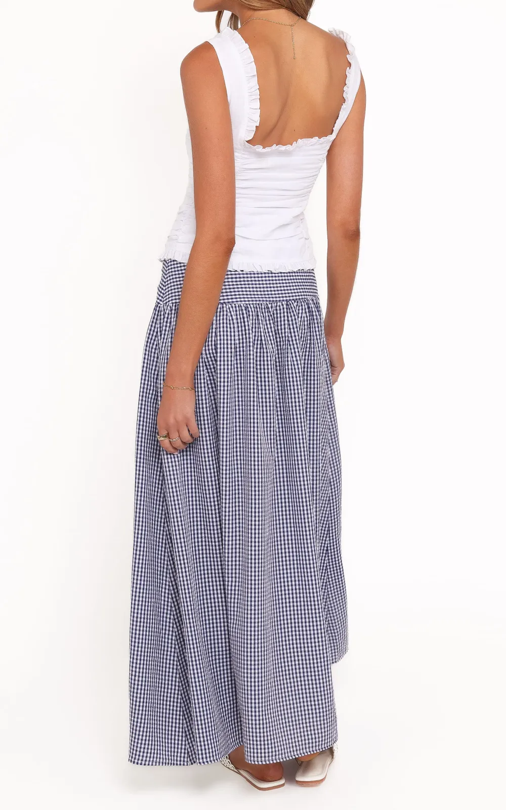 Gingham High Rise A-Line Skirt