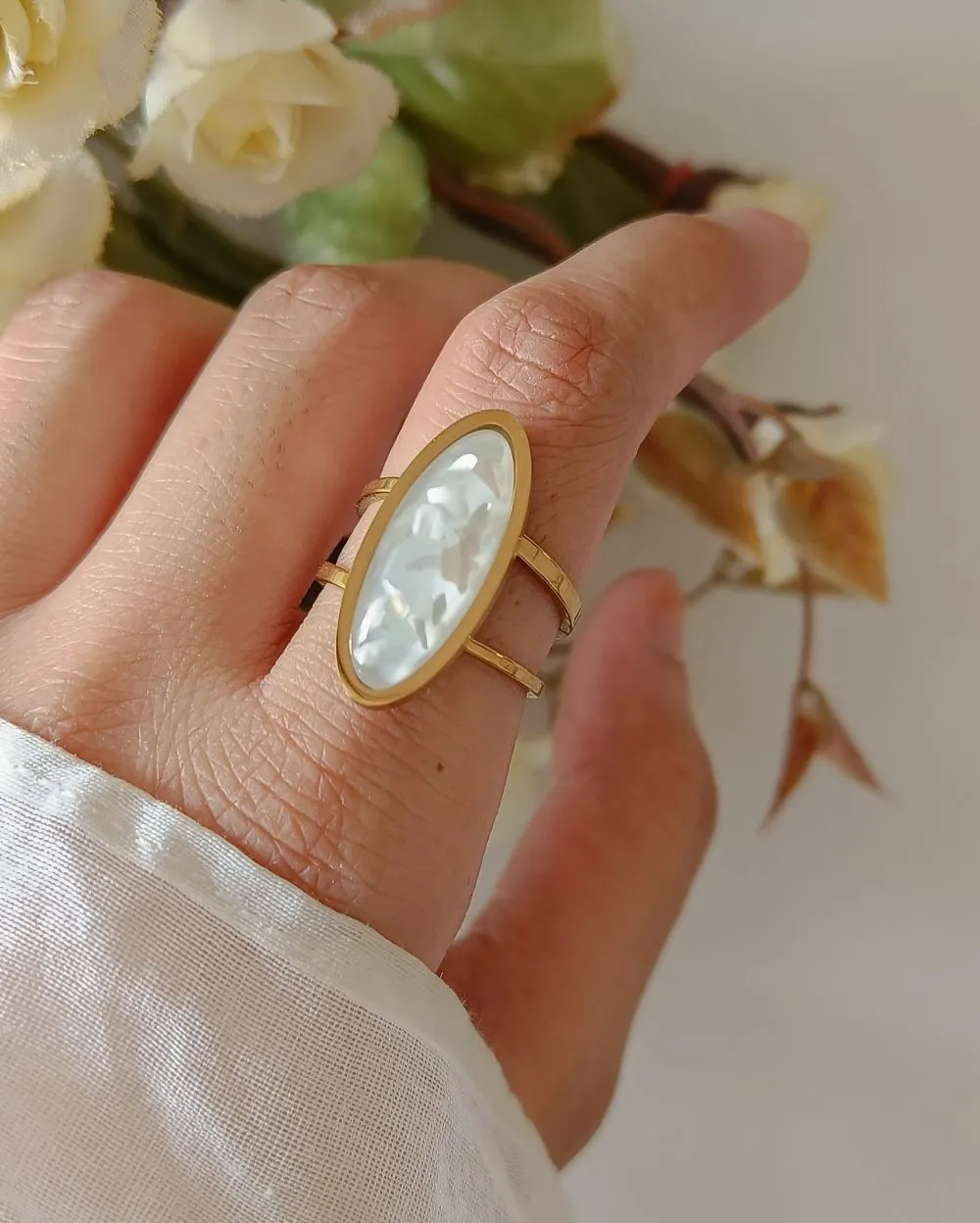 Long Oval Statement Ring