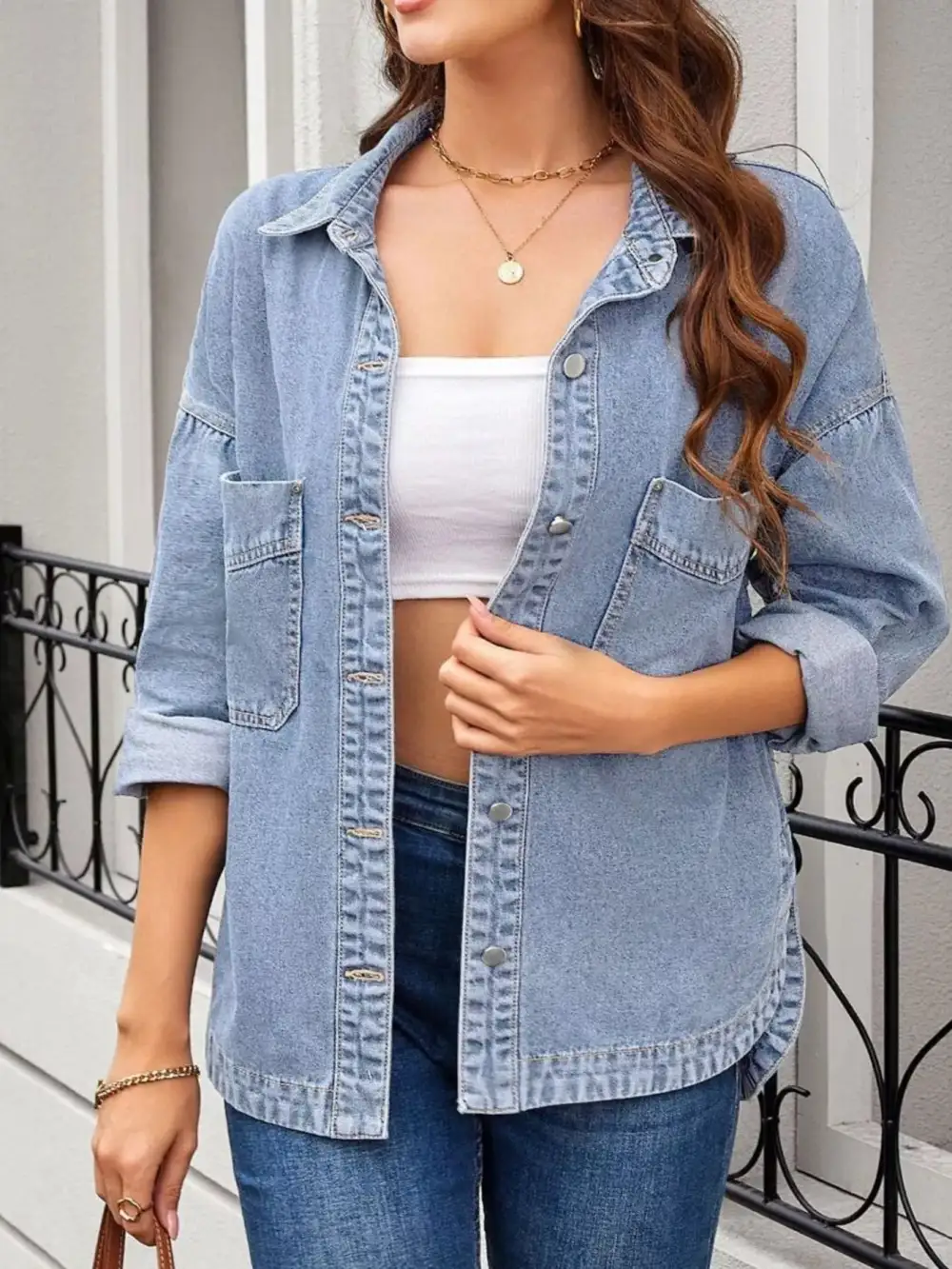 Casual Button Up Loose Fit Jacket