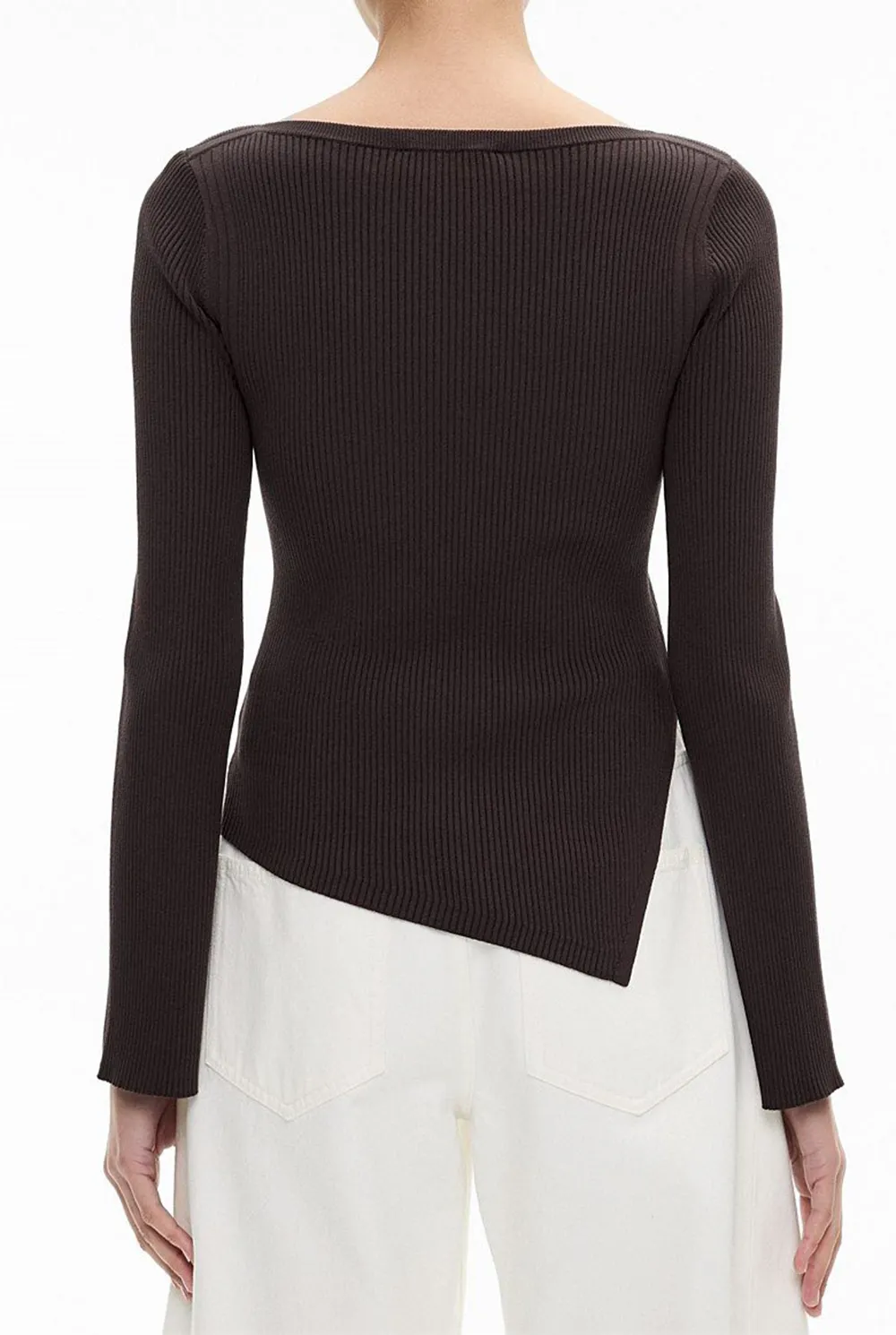 Fitted And Warm Knitted Sweater With Boat Neck
