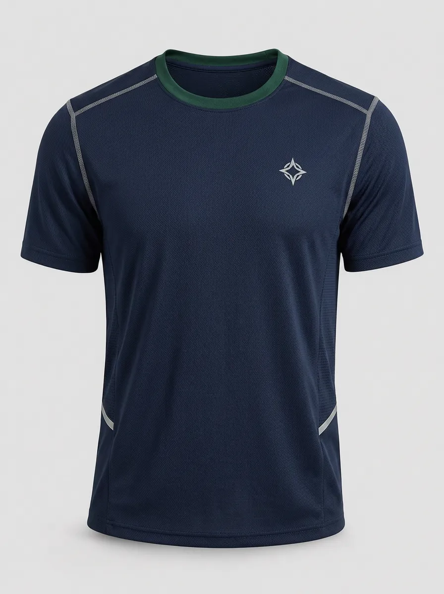 Men's Athletic Sports Star Logo Printed Breathable T-shirt