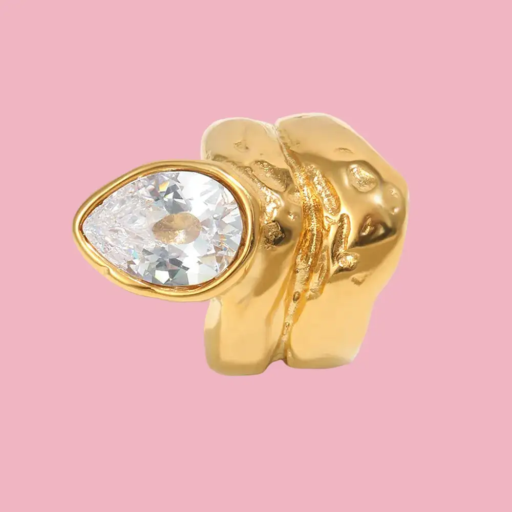 Sculpted Drop Ring